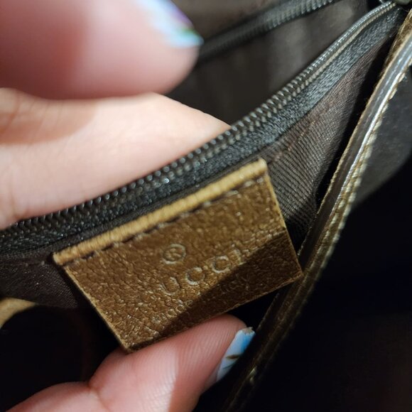 Vintage Gucci Abbey D Ring Suede Shoulder Monogram Tote Bag - Picture 7 of 13